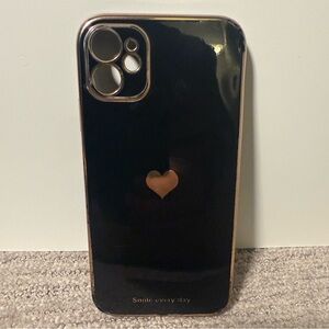 Kate Spade iPhone 11 Case Black Gold Heart Slim Protective Cover